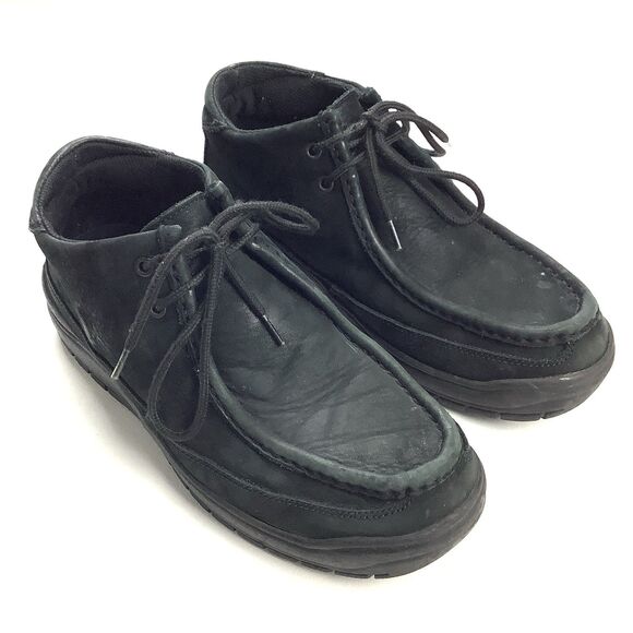 Covington Black Leather Moc Toe Oxford Shoes Men Size 8 - 8.5 Grandpa Core Y2k - Picture 1 of 11